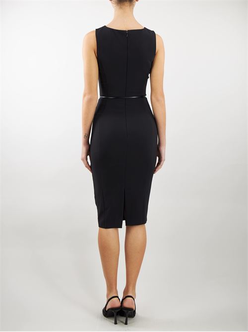Midi dress in technical fabric with belt and cut out Elisabetta Franchi ELISABETTA FRANCHI | abito | AB60742E2110
